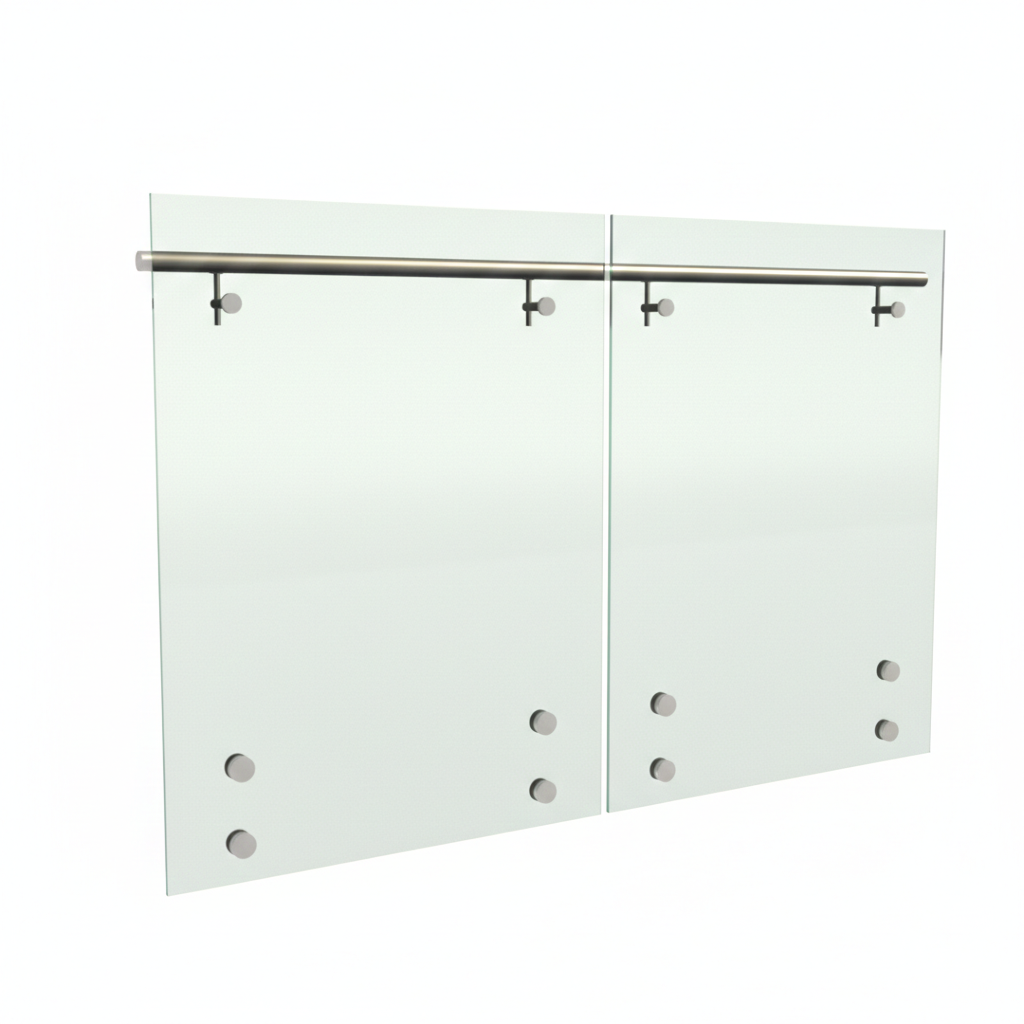 Pasamanos de vidrio templado con chapetones