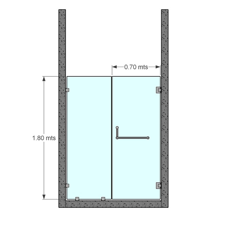 PUERTA BAÑO VIDRIO TEMPLADO | ALTURA 1.80M - Image 3
