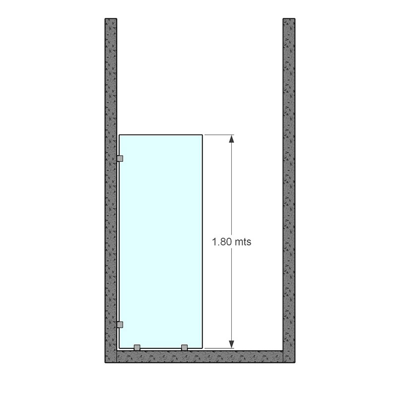 FIJO BAÑO VIDRIO TEMPLADO | ALTURA 1.80M - Image 3