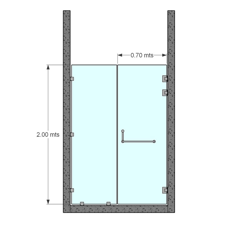 PUERTA BAÑO VIDRIO TEMPLADO | ALTURA 2.00M - Image 3